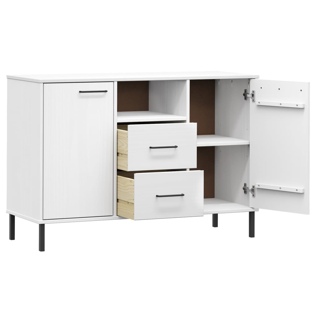 vidaXL Servantă cu picioare metalice „OSLO” alb 113x40x77 cm lemn vidaXL Servantă cu picioare metalice „OSLO” alb 113x40x77 cm lemn