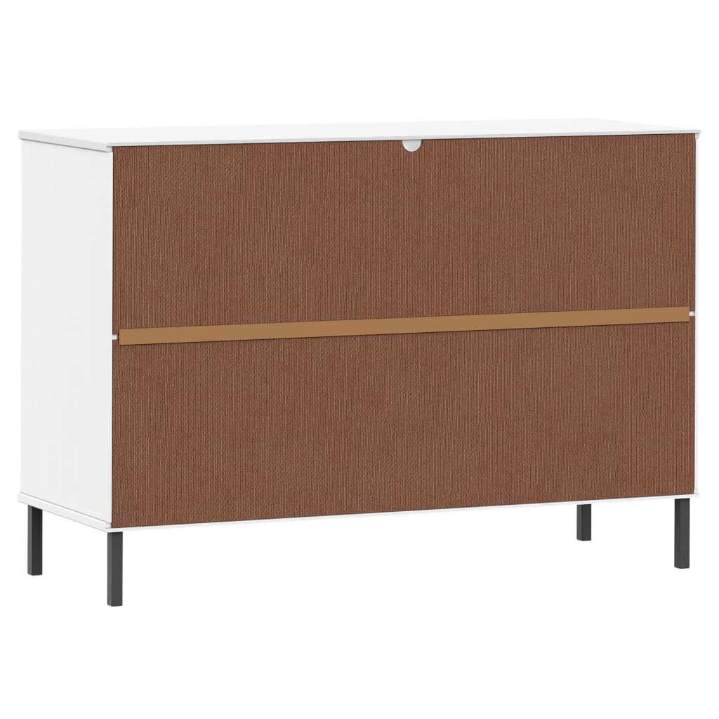 vidaXL Servantă cu picioare metalice „OSLO” alb 113x40x77 cm lemn vidaXL Servantă cu picioare metalice „OSLO” alb 113x40x77 cm lemn