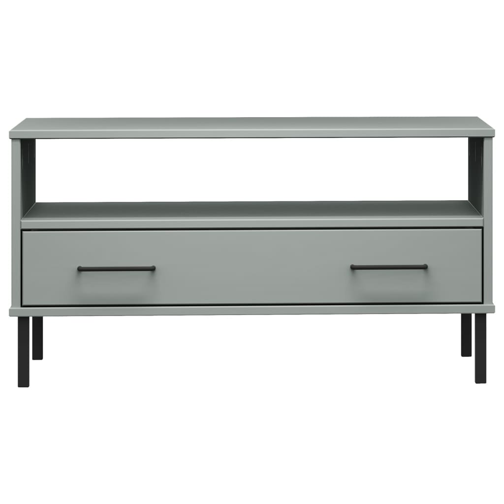 vidaXL Măsuță cafea picioare metalice gri 85x50x45cm lemn masiv "OSLO" vidaXL Măsuță cafea picioare metalice gri 85x50x45cm lemn masiv "OSLO"