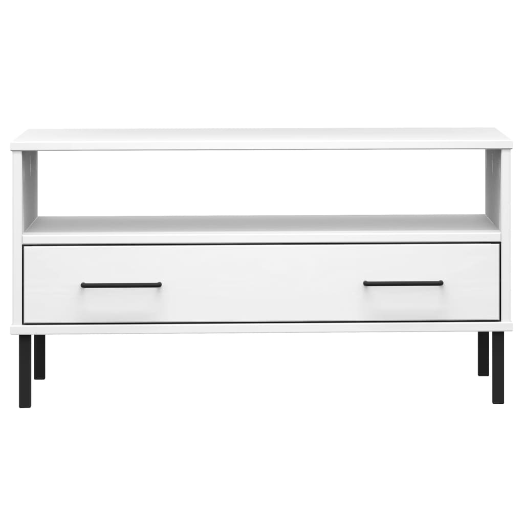 vidaXL Măsuță cafea picioare metalice alb 85x50x45cm lemn masiv "OSLO" vidaXL Măsuță cafea picioare metalice alb 85x50x45cm lemn masiv "OSLO"