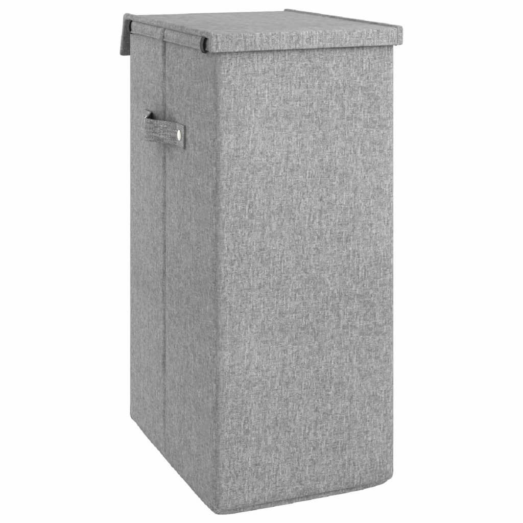 vidaXL Coș de rufe pliabil, gri, 26x34,5x59,5 cm, imitație de pânză vidaXL Coș de rufe pliabil, gri, 26x34,5x59,5 cm, imitație de pânză