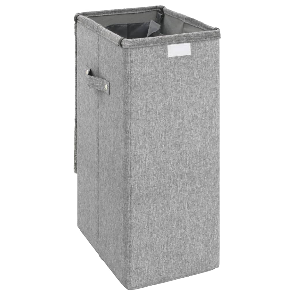 vidaXL Coș de rufe pliabil, gri, 26x34,5x59,5 cm, imitație de pânză vidaXL Coș de rufe pliabil, gri, 26x34,5x59,5 cm, imitație de pânză