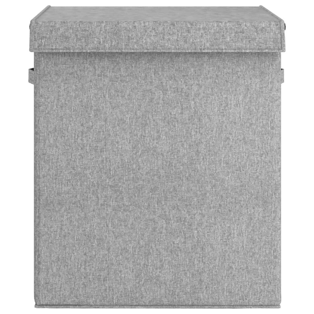 vidaXL Coș de rufe pliabil, gri, 51x34,5x59 cm, imitație de pânză vidaXL Coș de rufe pliabil, gri, 51x34,5x59 cm, imitație de pânză