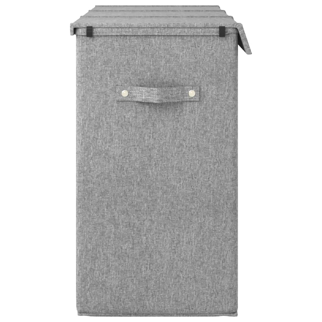 vidaXL Coș de rufe pliabil, gri, 64,5x34,5x59 cm, imitație de pânză vidaXL Coș de rufe pliabil, gri, 64,5x34,5x59 cm, imitație de pânză