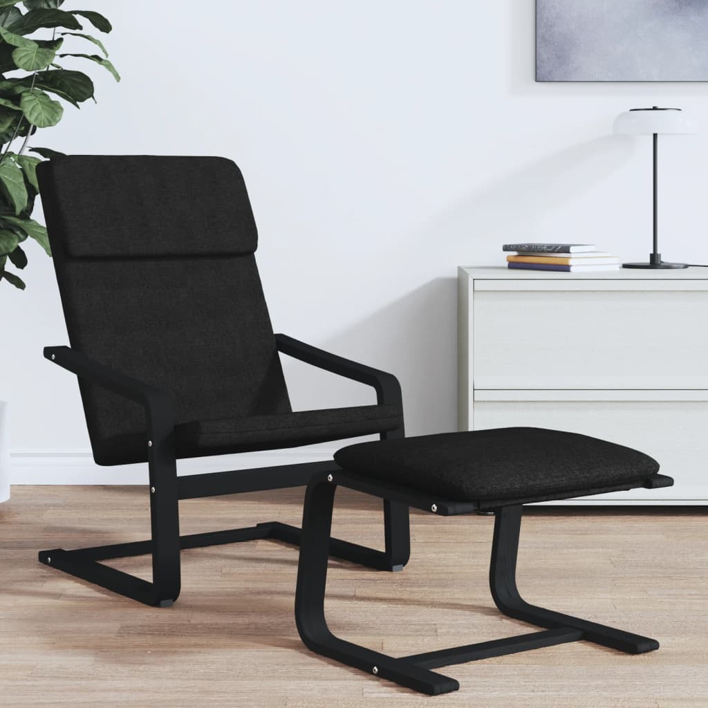 vidaXL Scaun de relaxare, negru, material textil