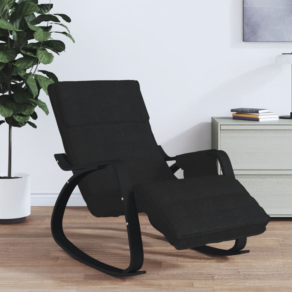vidaXL Scaun balansoar, negru, material textil vidaXL Scaun balansoar, negru, material textil