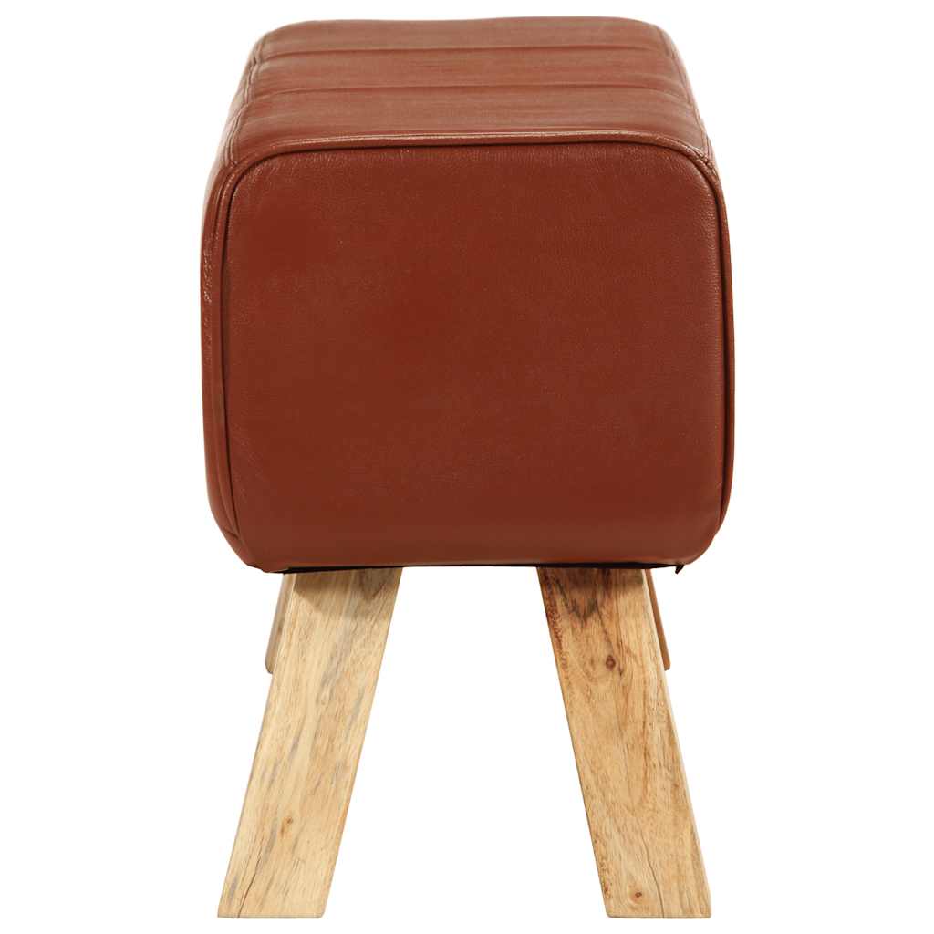 vidaXL Bancă Bok gimnastică maro 110cm piele naturală/lemn masiv mango vidaXL Bancă Bok gimnastică maro 110cm piele naturală/lemn masiv mango