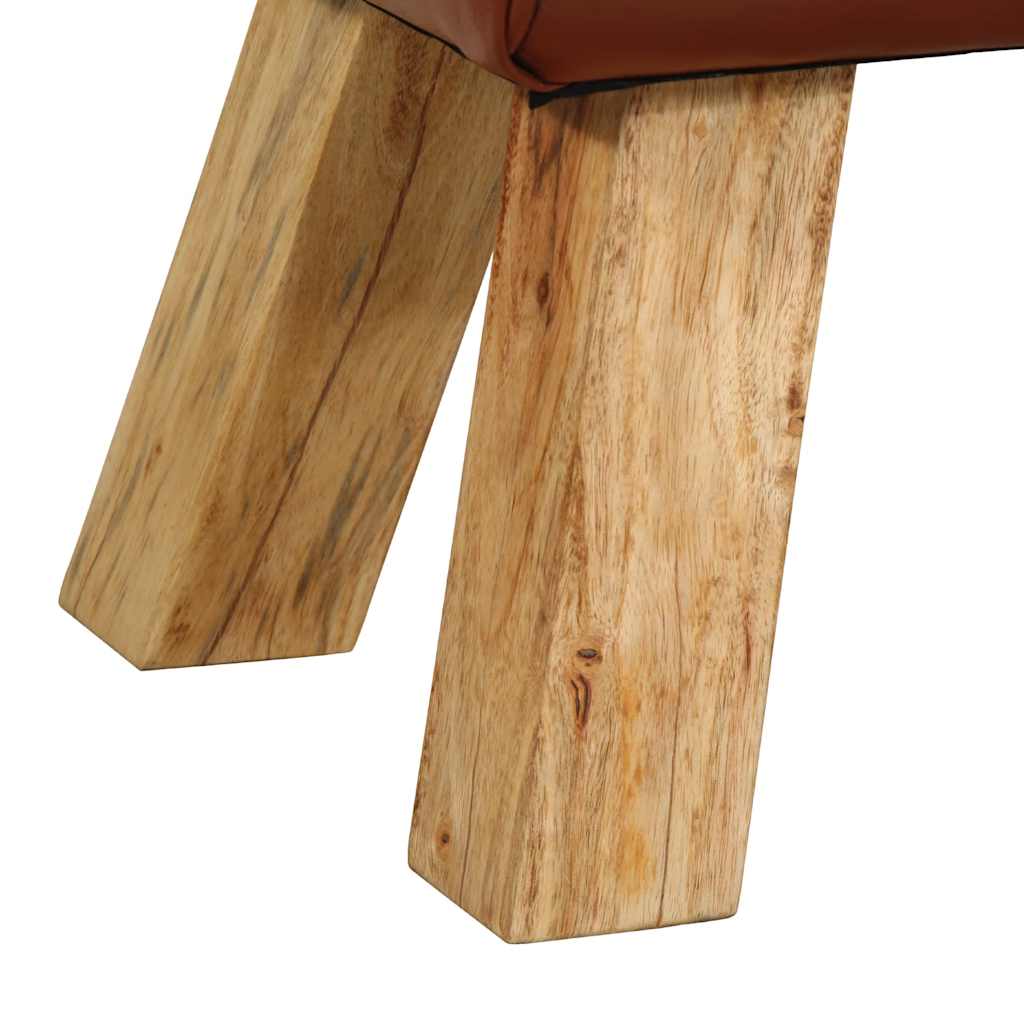 vidaXL Bancă Bok gimnastică maro 110cm piele naturală/lemn masiv mango vidaXL Bancă Bok gimnastică maro 110cm piele naturală/lemn masiv mango