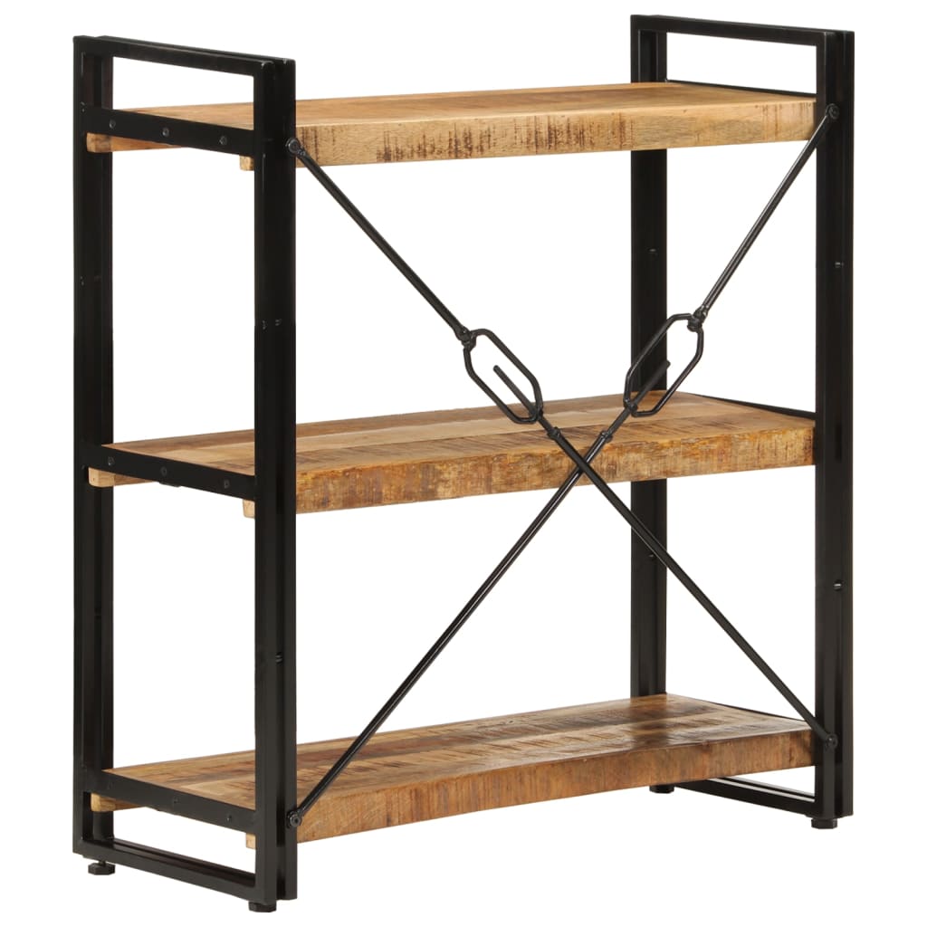 vidaXL Bibliotecă cu 3 niveluri, 77x30x80 cm, lemn masiv mango și fier vidaXL Bibliotecă cu 3 niveluri, 77x30x80 cm, lemn masiv mango și fier