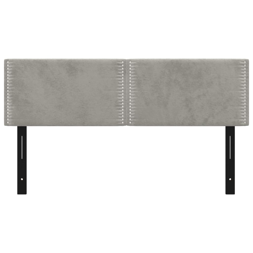 vidaXL Tăblii de pat, 2 buc., gri deschis, 72x5x78/88 cm, catifea