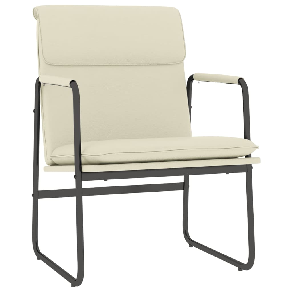 vidaXL Scaun de relaxare, crem, 55x64x80 cm, piele artificială