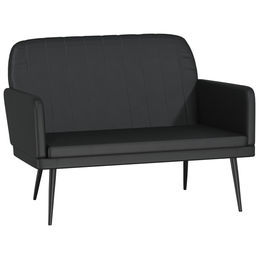 vidaXL Bancă, negru, 107x80x81 cm, piele ecologică