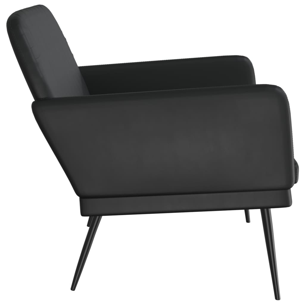 vidaXL Bancă, negru, 107x80x81 cm, piele ecologică