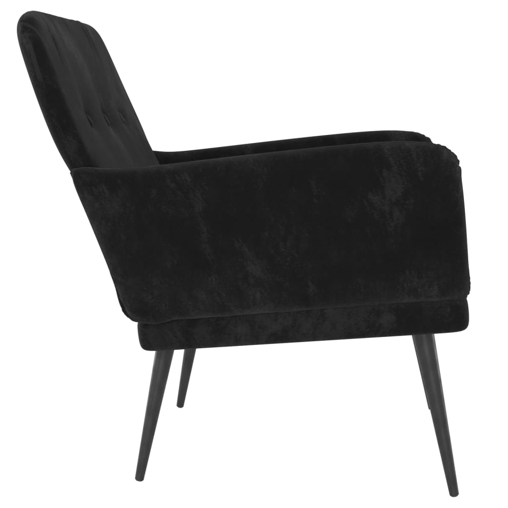 vidaXL Fotoliu, negru, 62x79x79 cm, catifea