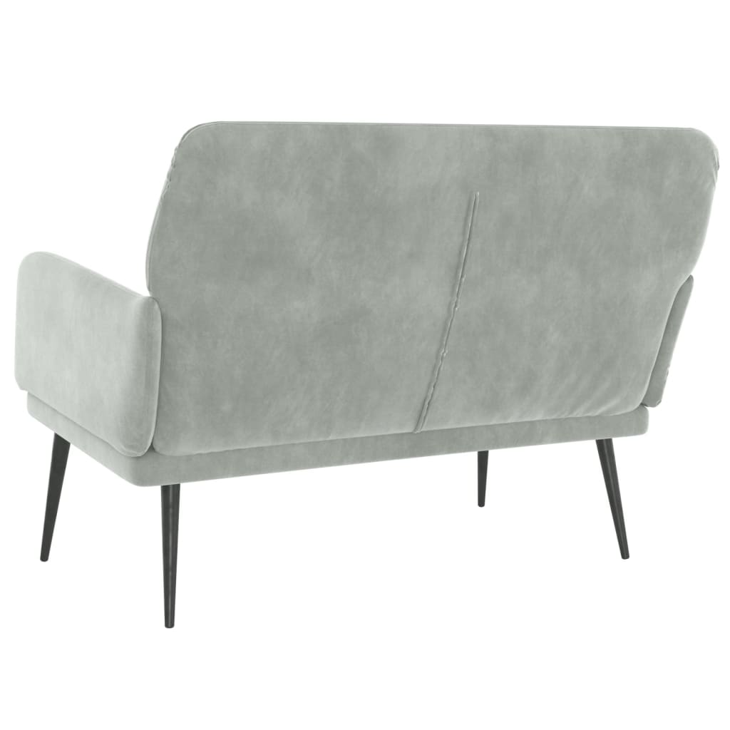 vidaXL Bancă, gri deschis, 108x79x79 cm, catifea vidaXL Bancă, gri deschis, 108x79x79 cm, catifea