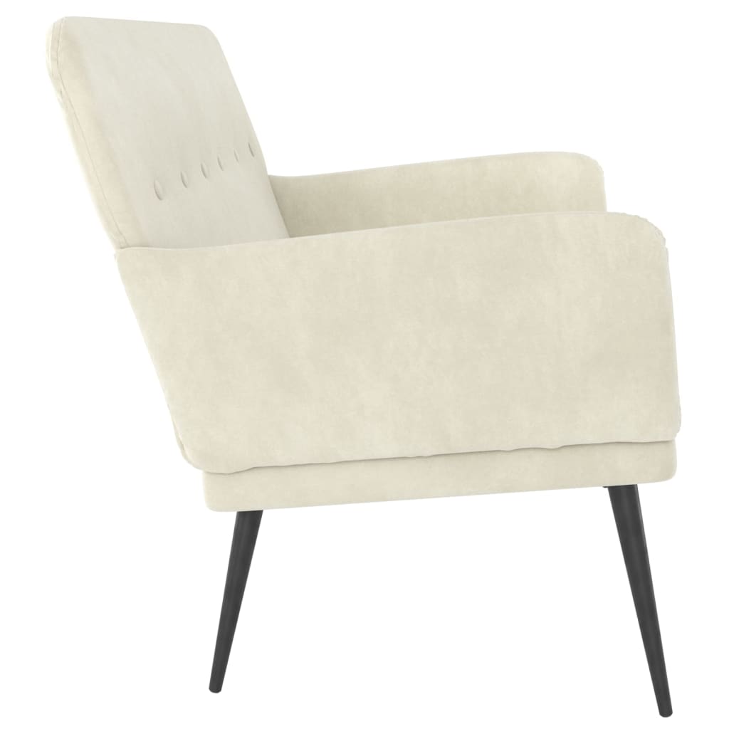 vidaXL Bancă, crem, 108x79x79 cm, catifea