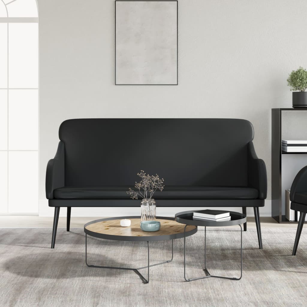 vidaXL Bancă, negru, 110x76x80 cm, piele ecologică vidaXL Bancă, negru, 110x76x80 cm, piele ecologică