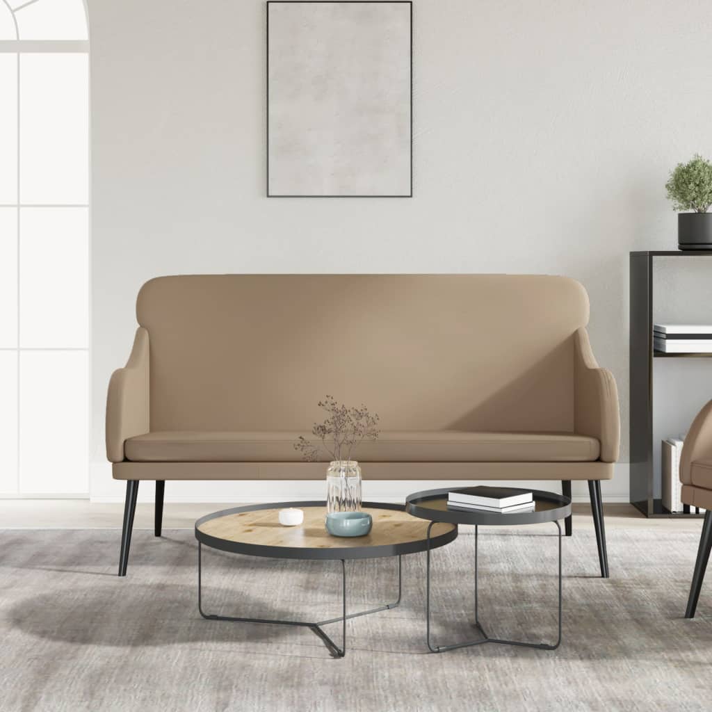 vidaXL Bancă, cappuccino, 110x76x80 cm, piele ecologică