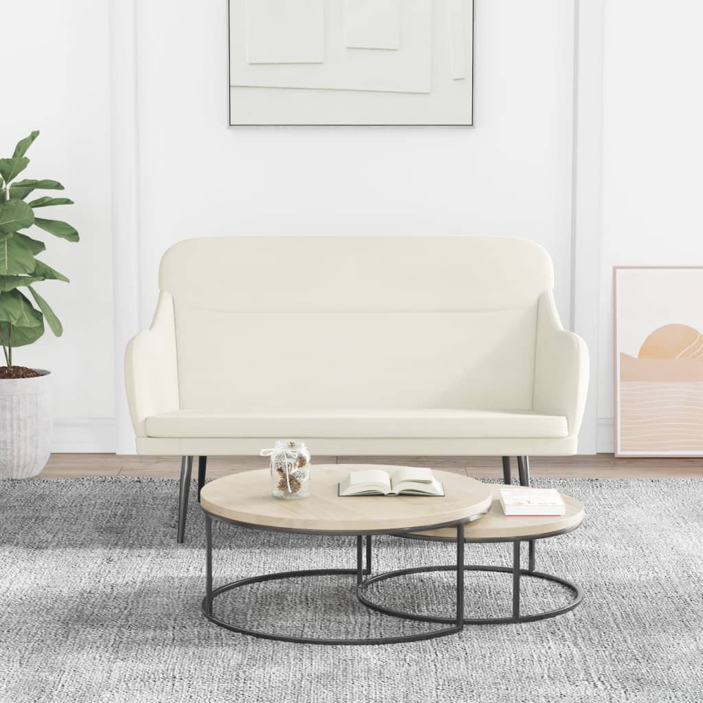 vidaXL Bancă, crem, 110x76x80 cm, catifea