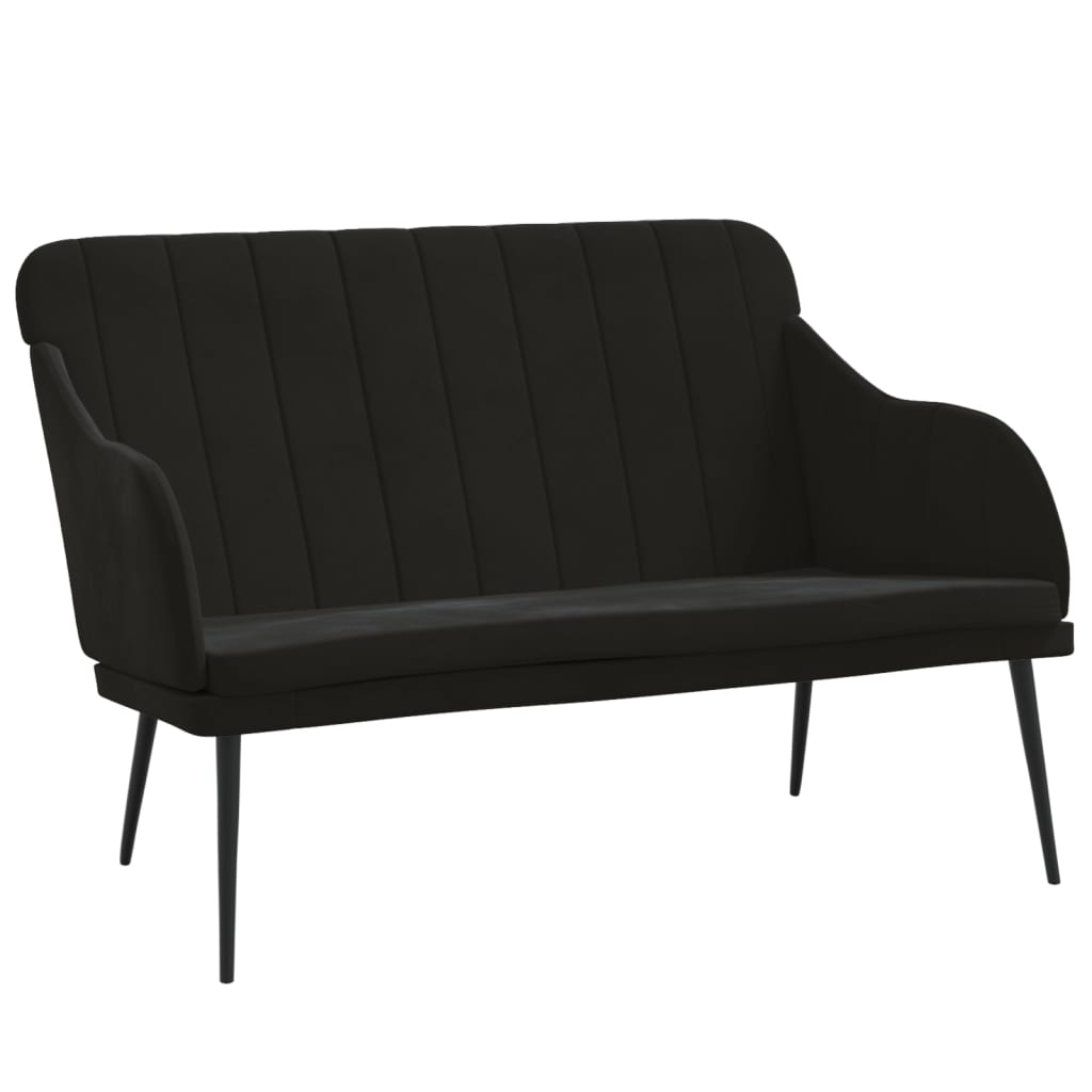 vidaXL Bancă, negru, 110x76x80 cm, catifea vidaXL Bancă, negru, 110x76x80 cm, catifea