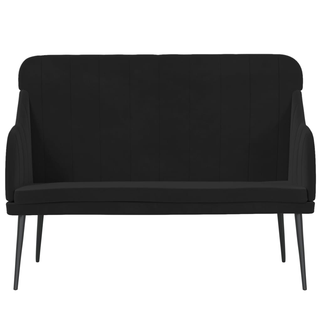 vidaXL Bancă, negru, 110x76x80 cm, catifea vidaXL Bancă, negru, 110x76x80 cm, catifea