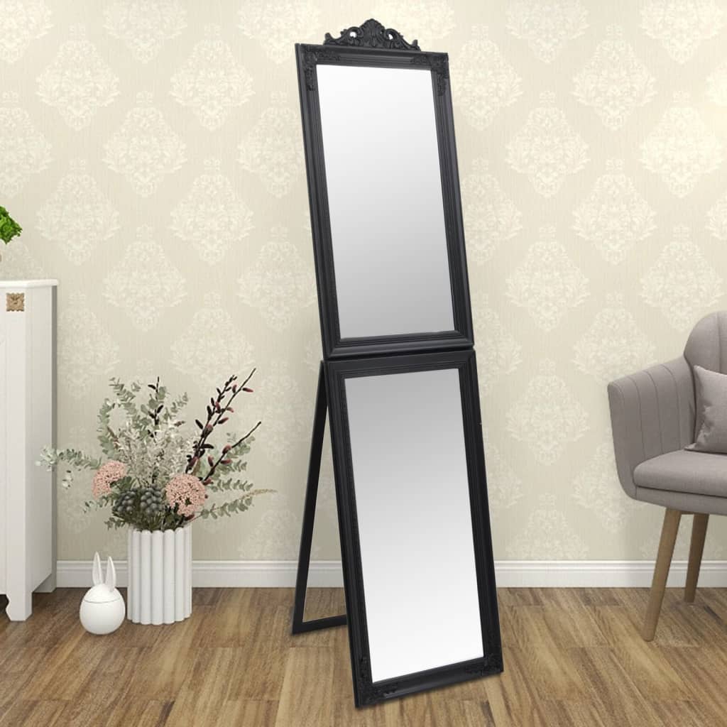 vidaXL Oglindă de sine stătătoare, negru, 50x200 cm vidaXL Oglindă de sine stătătoare, negru, 50x200 cm