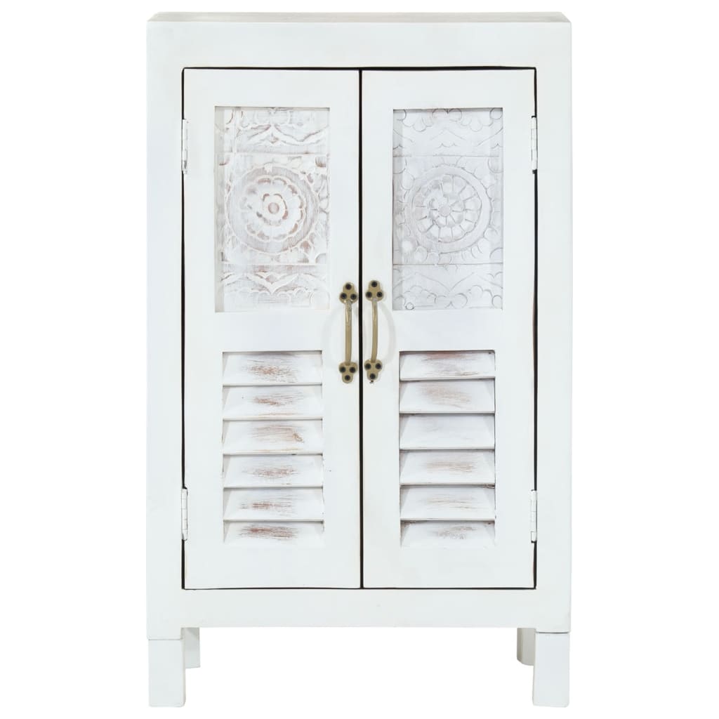 vidaXL Servantă, alb, 55x30x90 cm, lemn masiv de acacia