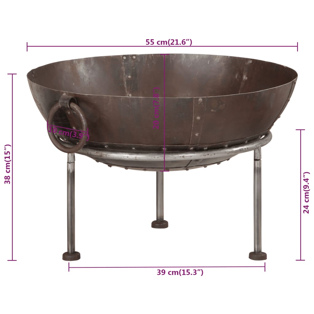 vidaXL Vatră de foc, 55x55x38 cm, fier vidaXL Vatră de foc, 55x55x38 cm, fier