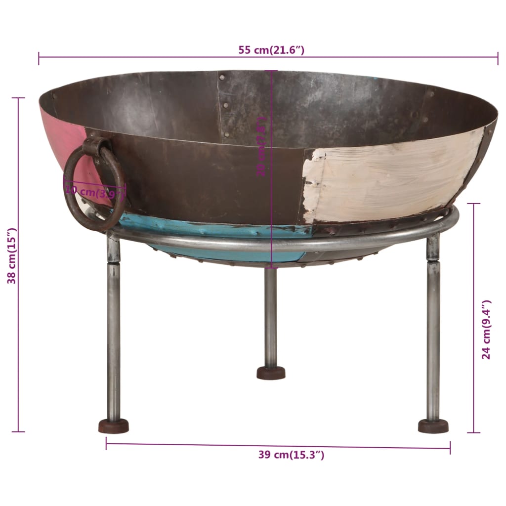 vidaXL Vatră de foc, 55x55x38 cm, fier vidaXL Vatră de foc, 55x55x38 cm, fier