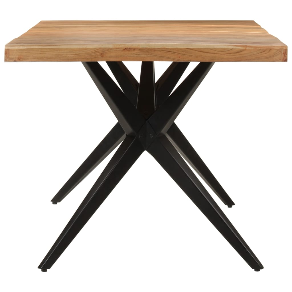 vidaXL Masă de bucătărie, negru, 180x90x77 cm, lemn masiv de acacia