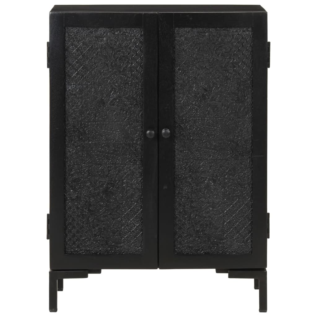 vidaXL Servantă, negru, 55x30x77 cm, lemn masiv de mango și fier vidaXL Servantă, negru, 55x30x77 cm, lemn masiv de mango și fier