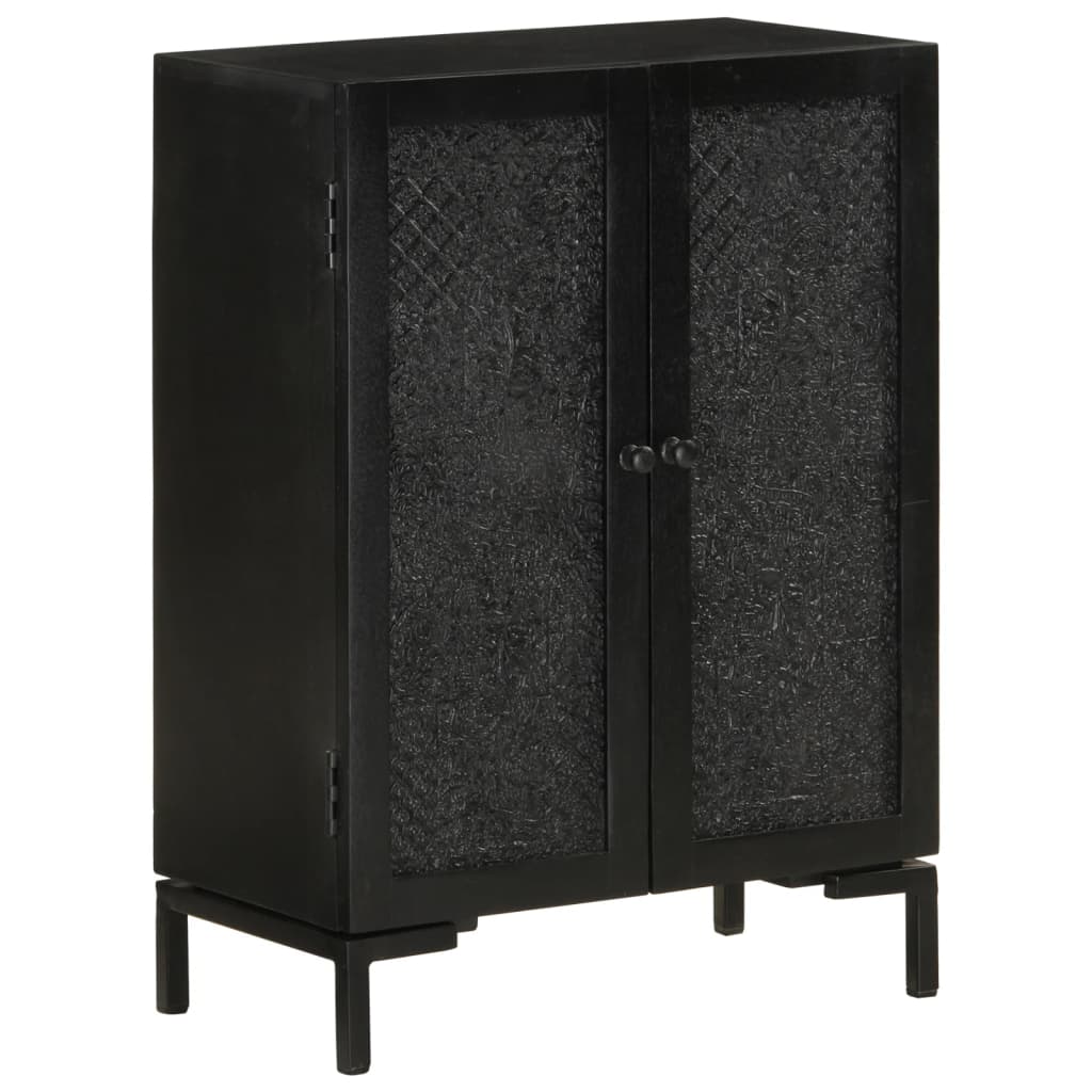 vidaXL Servantă, negru, 55x30x77 cm, lemn masiv de mango și fier vidaXL Servantă, negru, 55x30x77 cm, lemn masiv de mango și fier