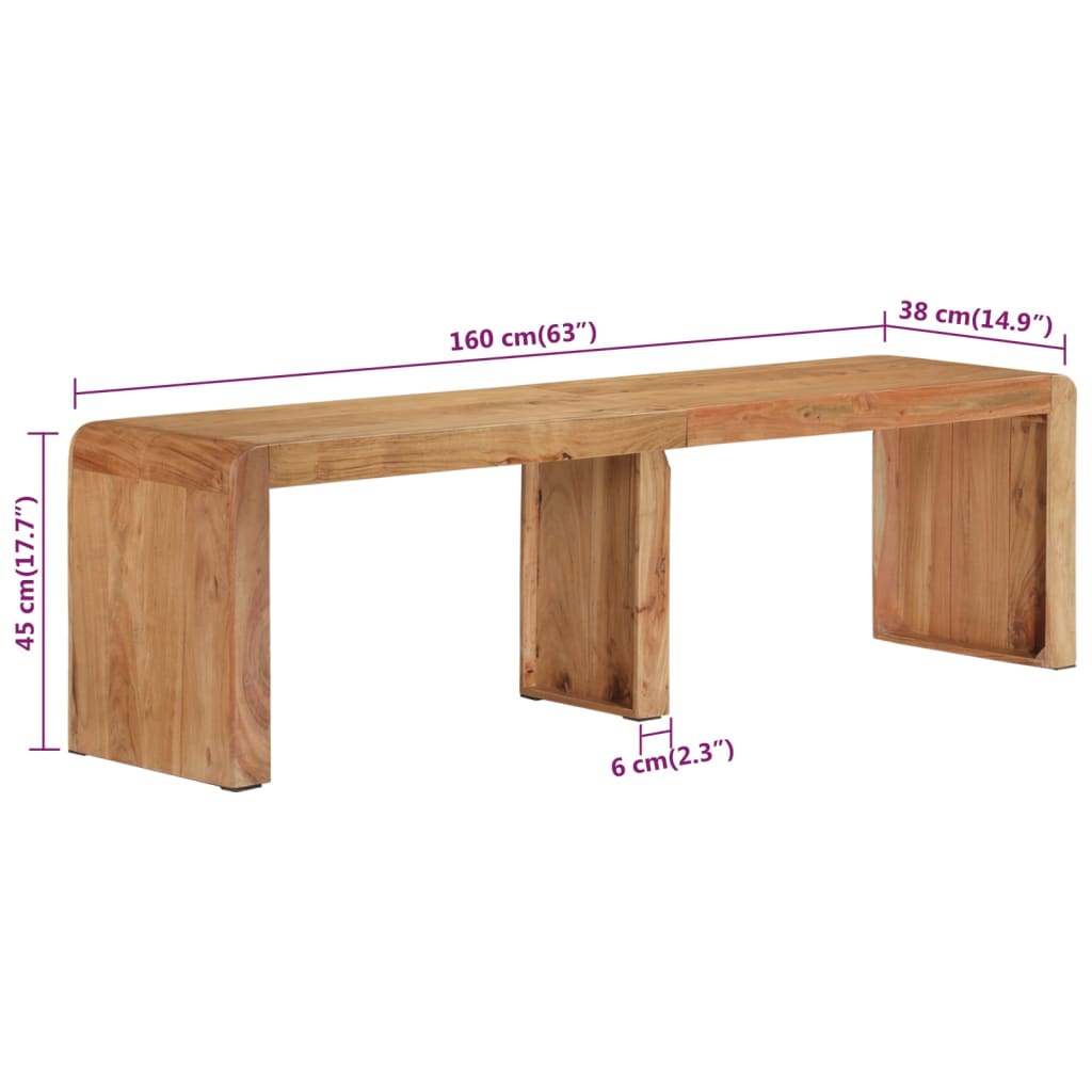 vidaXL Bancă, 160x38x45 cm, lemn masiv de acacia vidaXL Bancă, 160x38x45 cm, lemn masiv de acacia