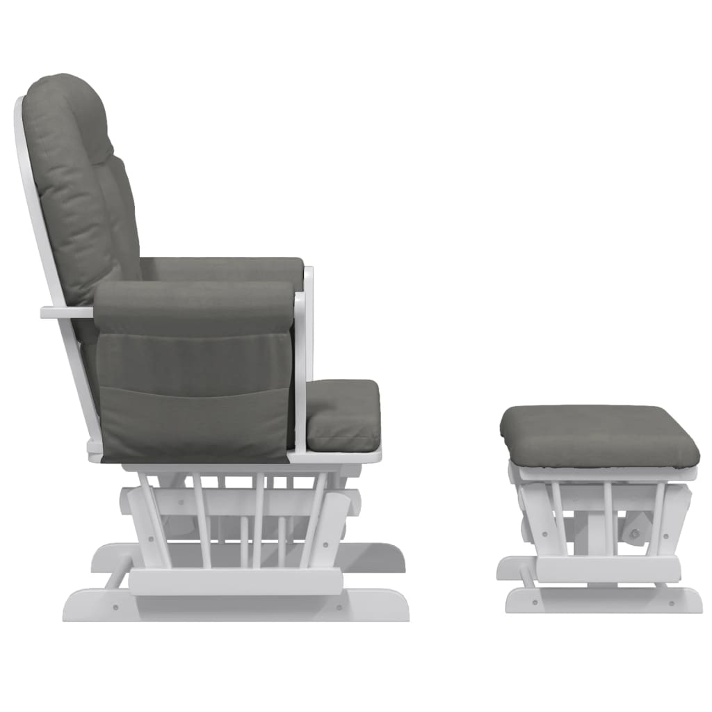 vidaXL Scaun de relaxare glisant cu taburet, gri închis, textil