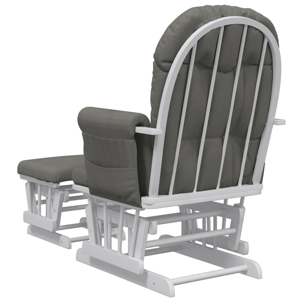 vidaXL Scaun de relaxare glisant cu taburet, gri închis, textil