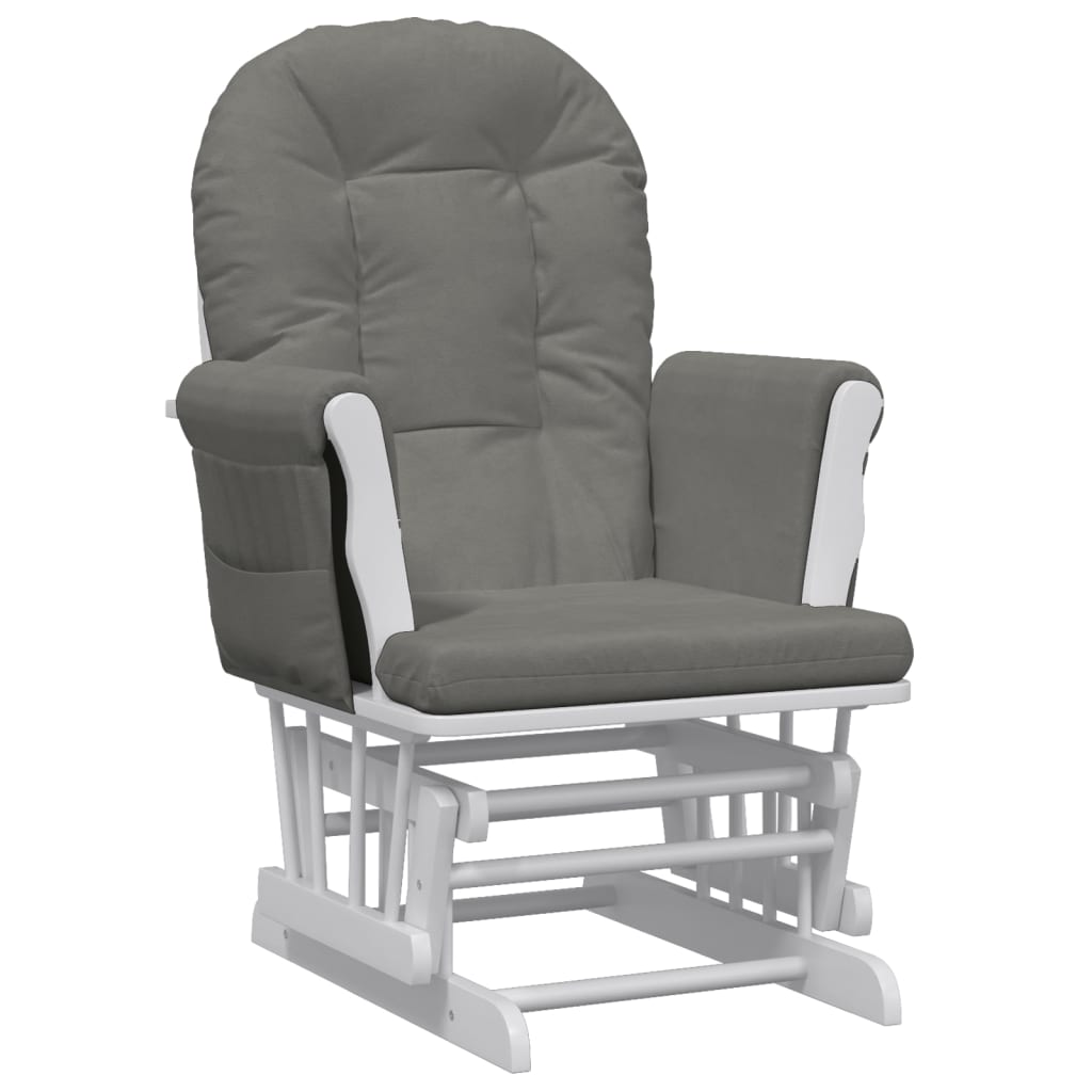vidaXL Scaun de relaxare glisant cu taburet, gri închis, textil
