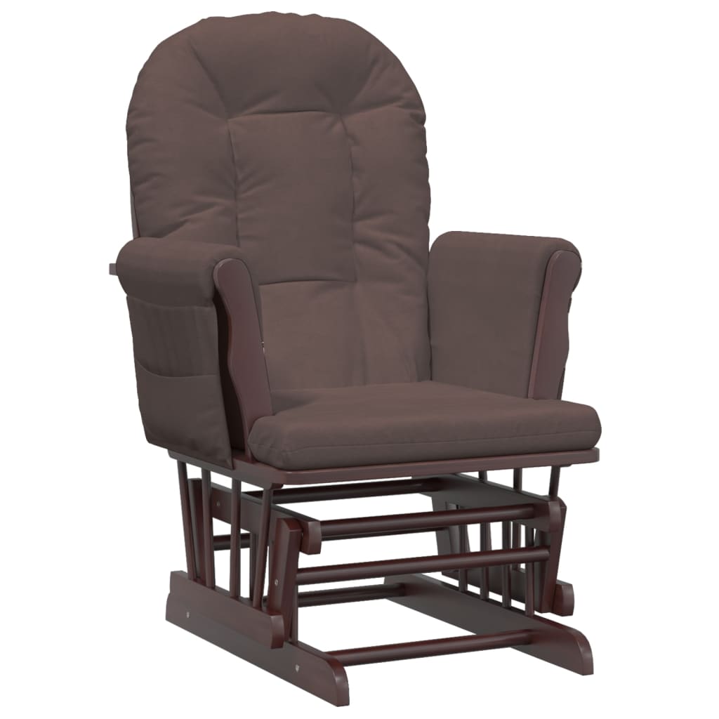 vidaXL Scaun glisant cu taburet, maro, material textil vidaXL Scaun glisant cu taburet, maro, material textil