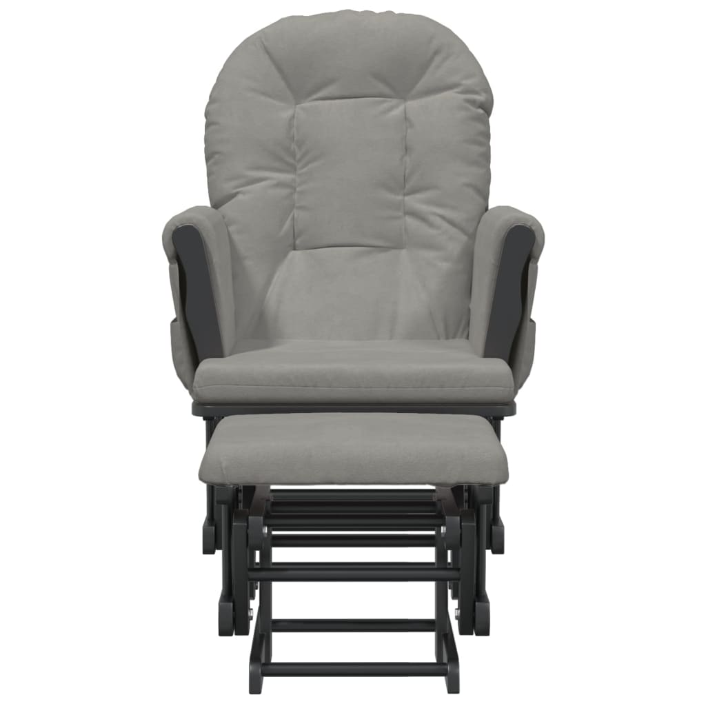vidaXL Scaun glisant cu taburet, gri deschis, material textil vidaXL Scaun glisant cu taburet, gri deschis, material textil