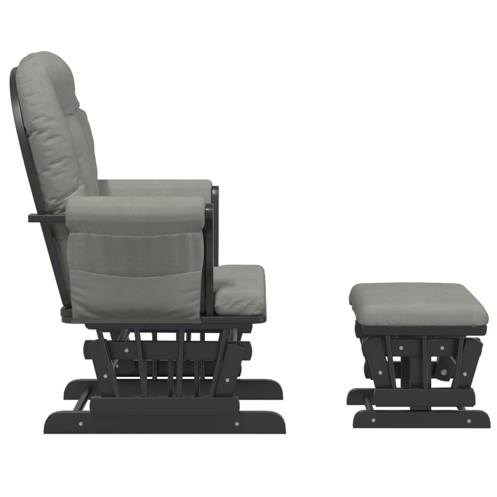 vidaXL Scaun glisant cu taburet, gri deschis, material textil vidaXL Scaun glisant cu taburet, gri deschis, material textil