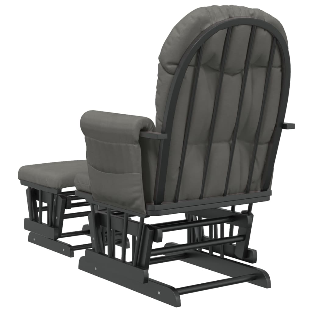 vidaXL Scaun de relaxare glisant cu taburet, gri închis, textil
