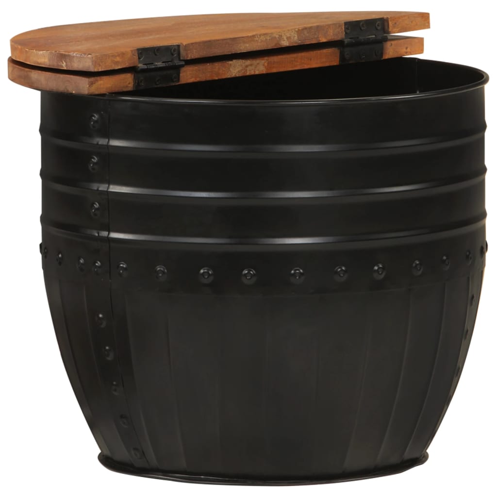 vidaXL Măsuță de cafea, negru, 50x39,5 cm, lemn masiv reciclat vidaXL Măsuță de cafea, negru, 50x39,5 cm, lemn masiv reciclat