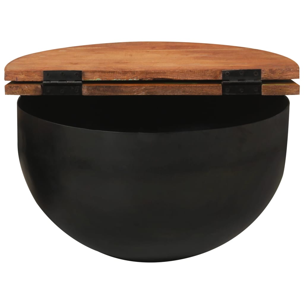 vidaXL Măsuță de cafea, negru, 50x27 cm, lemn masiv reciclat vidaXL Măsuță de cafea, negru, 50x27 cm, lemn masiv reciclat