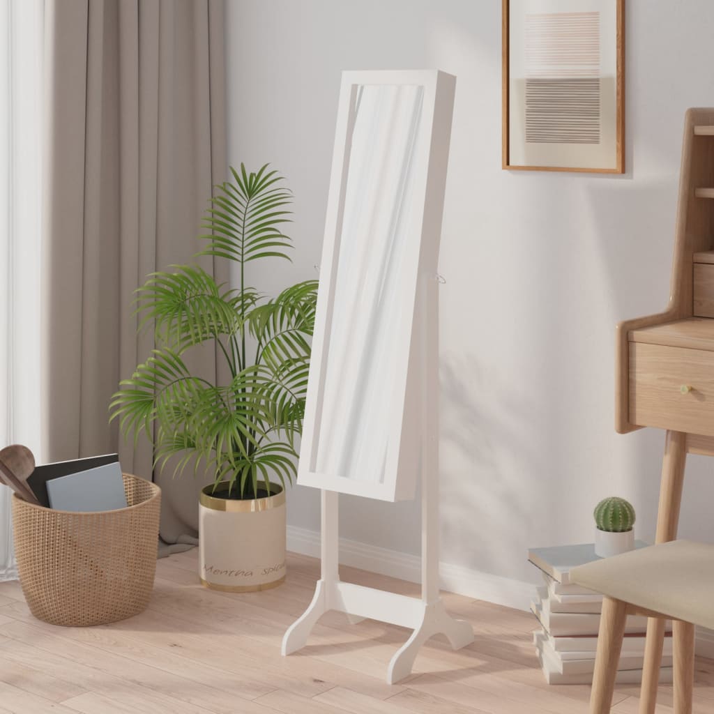 vidaXL Oglindă de sine stătătoare, alb, 34x37x146 cm vidaXL Oglindă de sine stătătoare, alb, 34x37x146 cm