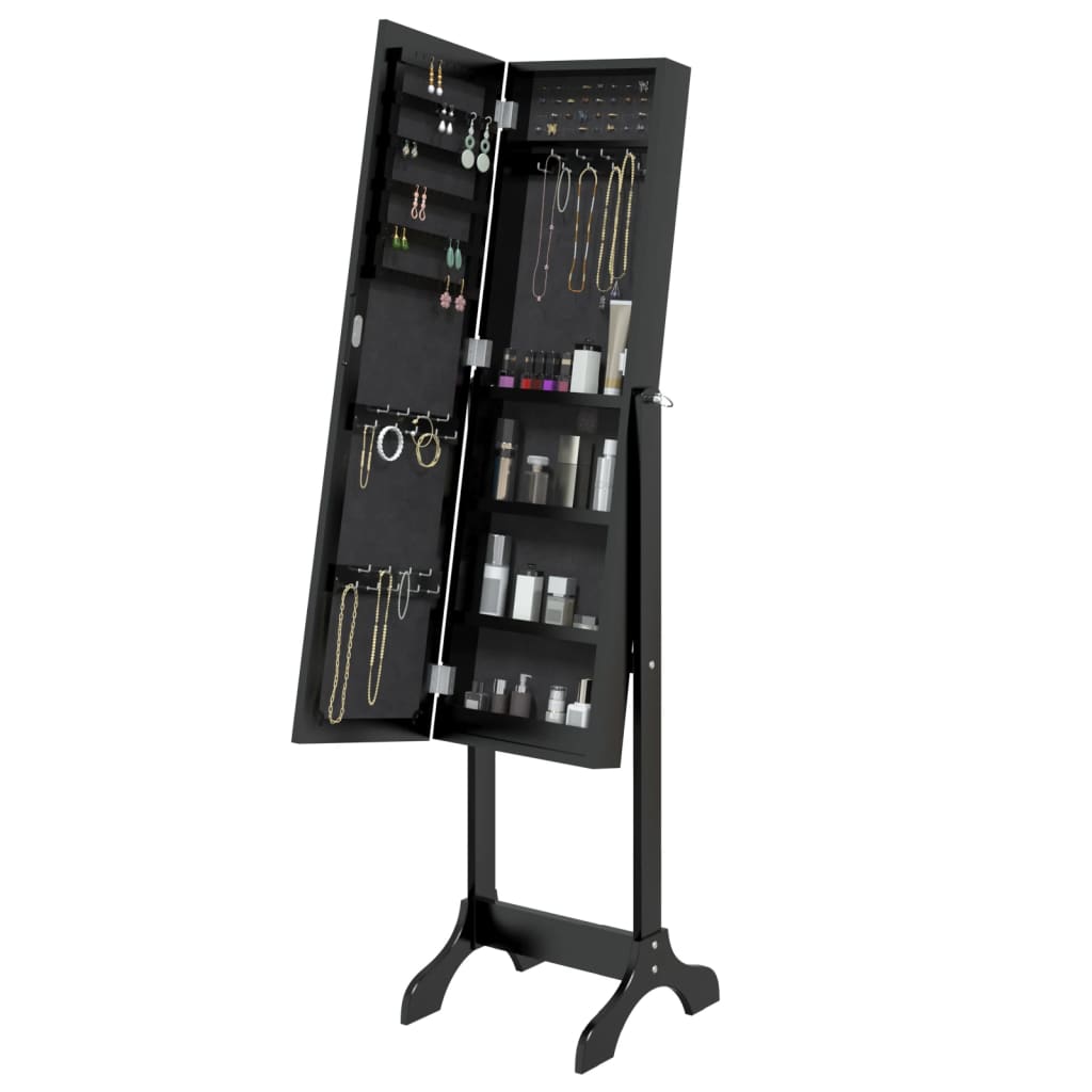 vidaXL Oglindă de sine stătătoare, negru, 34x37x146 cm vidaXL Oglindă de sine stătătoare, negru, 34x37x146 cm