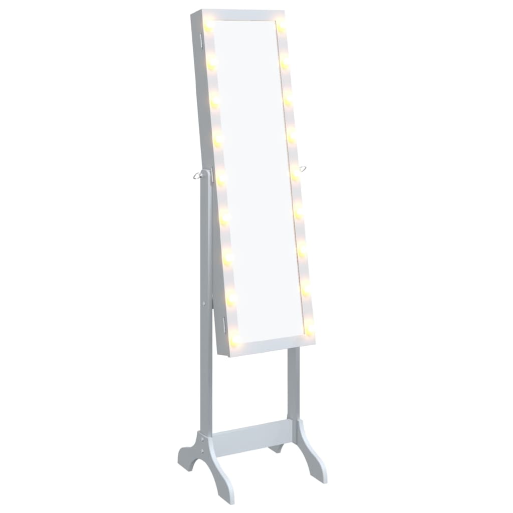 vidaXL Oglindă de sine stătătoare cu LED, alb, 34x37x146 cm vidaXL Oglindă de sine stătătoare cu LED, alb, 34x37x146 cm