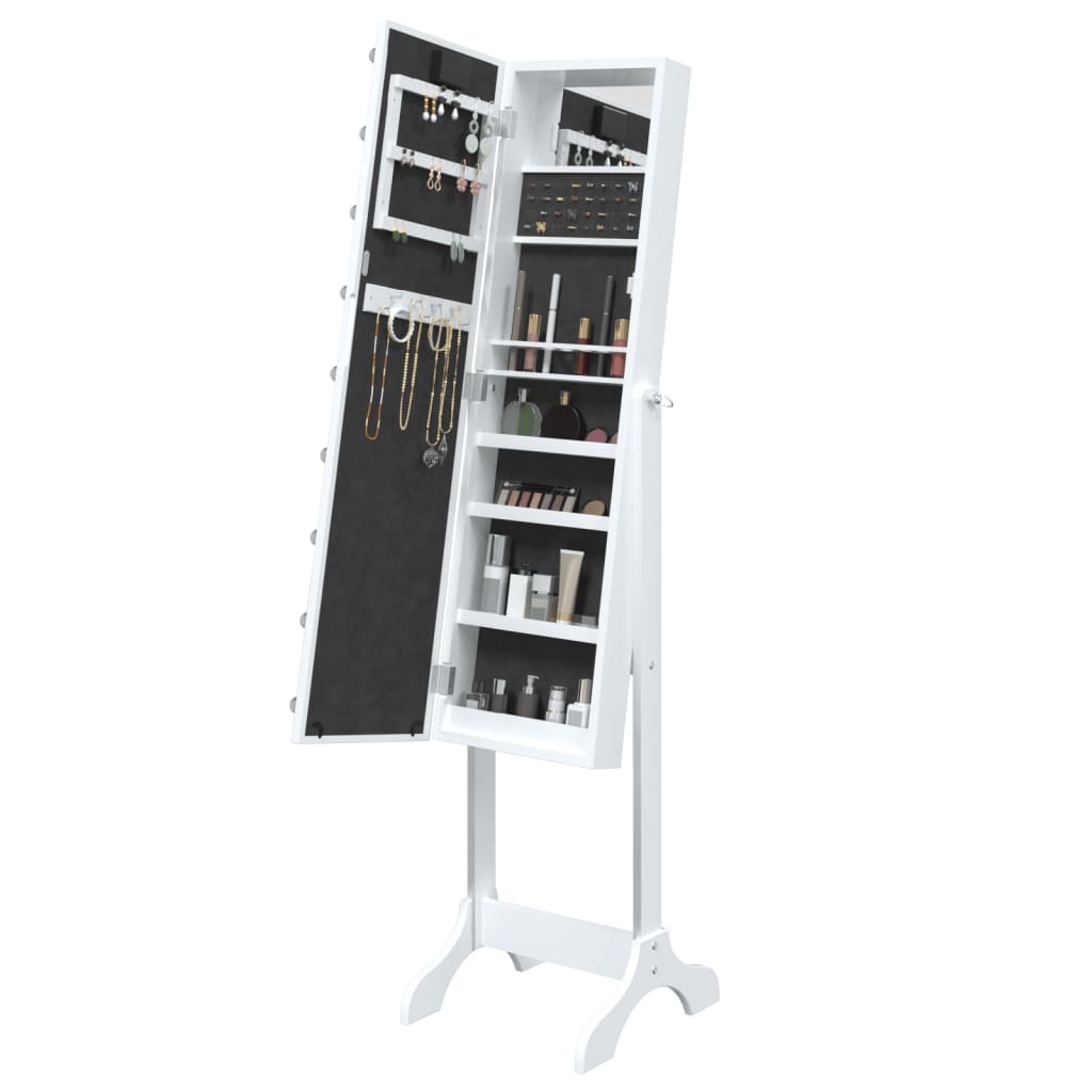 vidaXL Oglindă de sine stătătoare cu LED, alb, 34x37x146 cm vidaXL Oglindă de sine stătătoare cu LED, alb, 34x37x146 cm