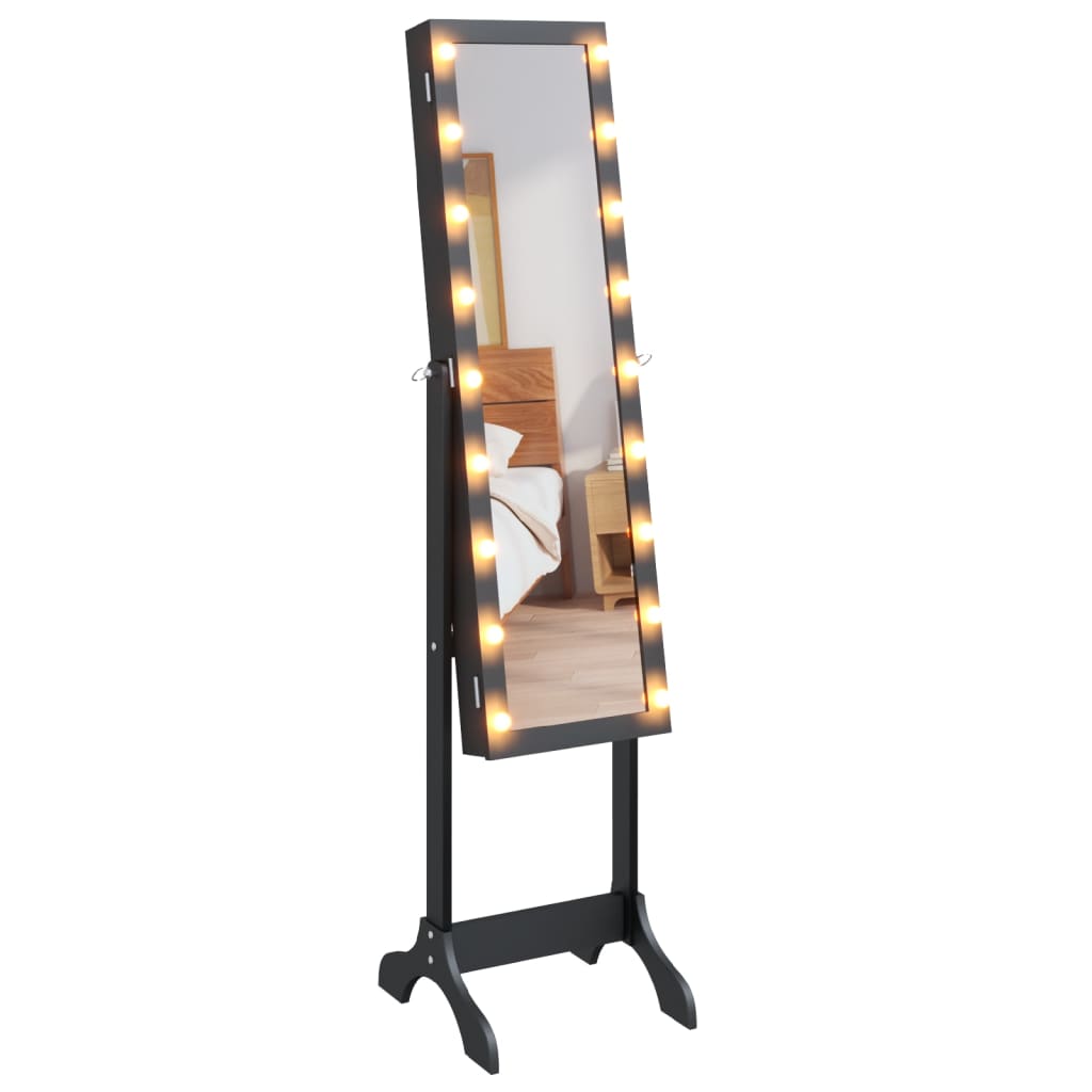 vidaXL Oglindă de sine stătătoare cu LED, negru, 34x37x146 cm vidaXL Oglindă de sine stătătoare cu LED, negru, 34x37x146 cm