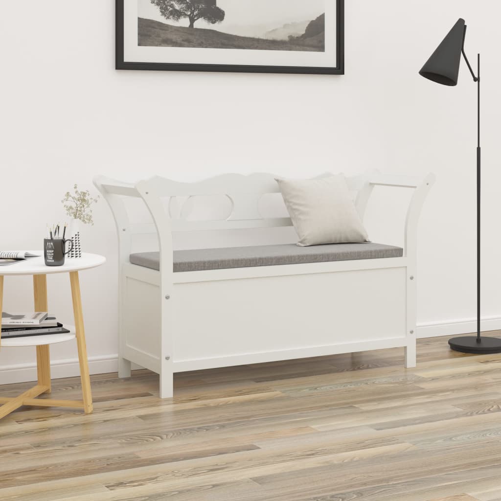 vidaXL Bancă, alb, 107x45x75,5 cm, lemn masiv de brad vidaXL Bancă, alb, 107x45x75,5 cm, lemn masiv de brad
