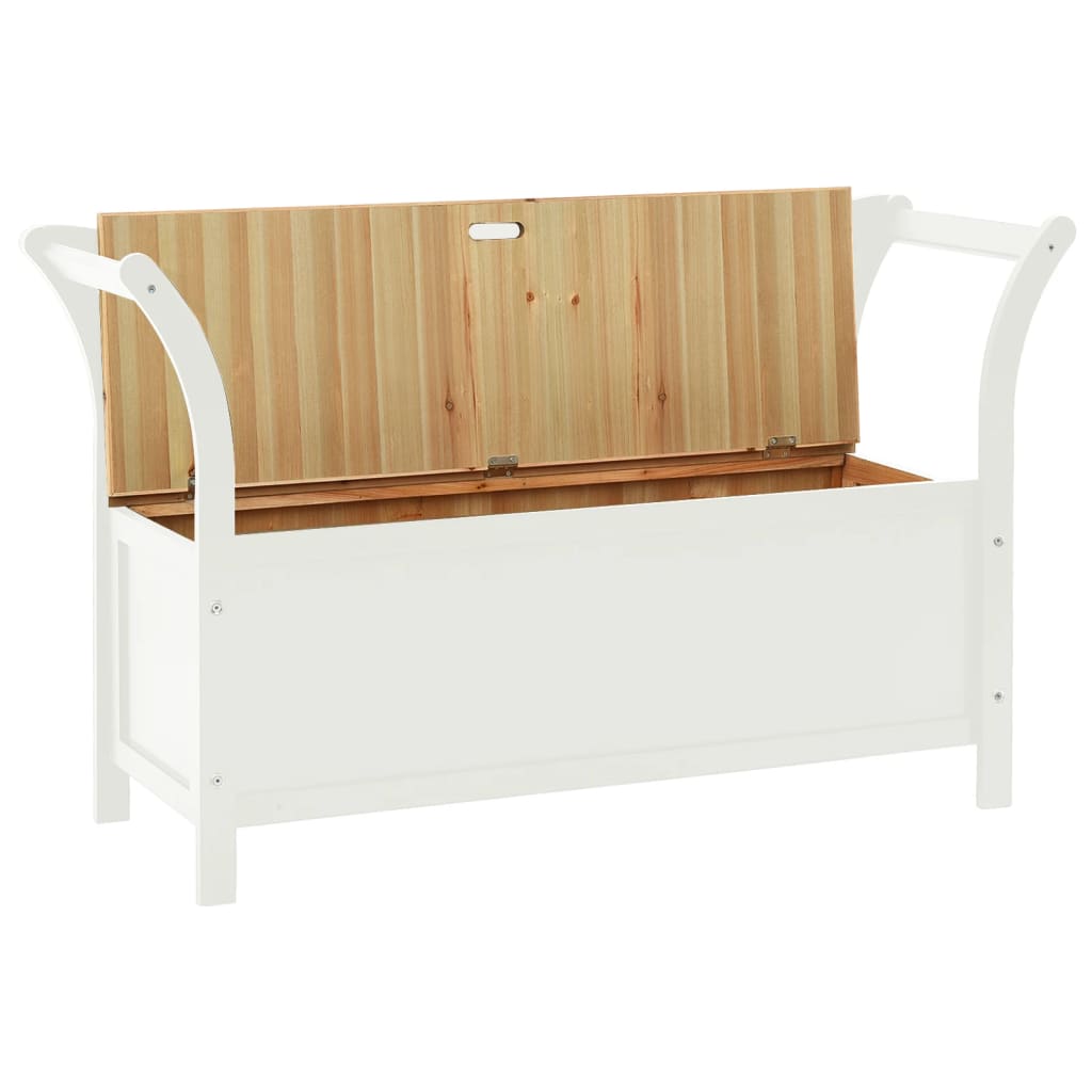 vidaXL Bancă, alb, 107x45x75,5 cm, lemn masiv de brad