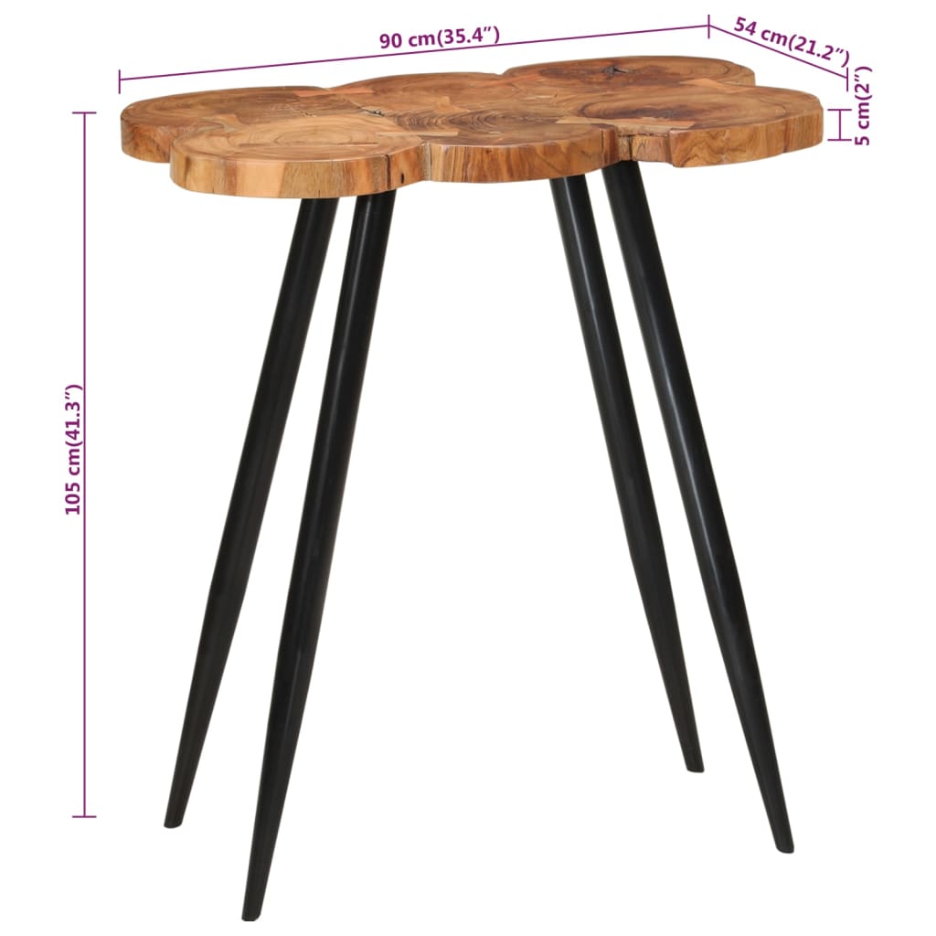 vidaXL Masă de bar din buștean, 90x54x105 cm, lemn masiv de acacia vidaXL Masă de bar din buștean, 90x54x105 cm, lemn masiv de acacia